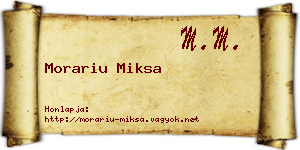 Morariu Miksa névjegykártya